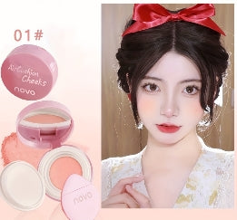 Cute Blush  Long-Lasting Soft Blush Silky Blush with Mirror  Enhance Skin Tone  Eyes and Cheeks  Holiday Gift
