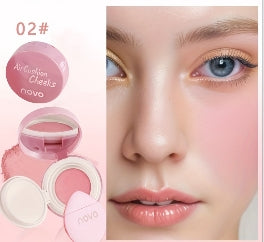 Cute Blush  Long-Lasting Soft Blush Silky Blush with Mirror  Enhance Skin Tone  Eyes and Cheeks  Holiday Gift