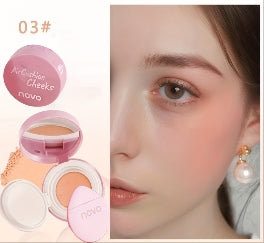 Cute Blush  Long-Lasting Soft Blush Silky Blush with Mirror  Enhance Skin Tone  Eyes and Cheeks  Holiday Gift
