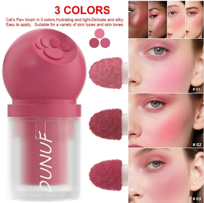 Creamy Cat Paw Blush Trio Buildable Pigment Long Lasting Natural Finish Vegan Cruelty Free Makeup Essential