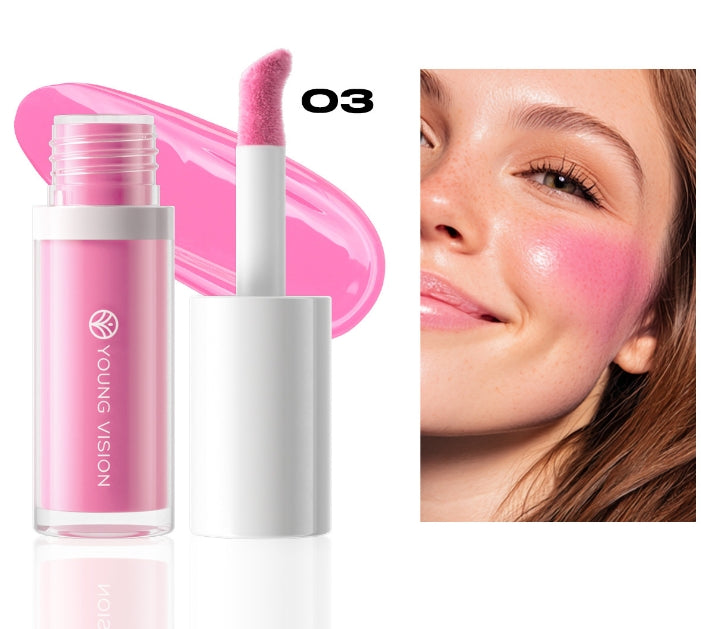3 Colors Lightweight Moisturizing Liquid Blush for Lips & Cheeks Highlighting & Color Showing Blush