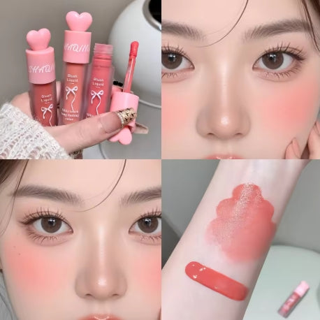 Liquid Blush Natural Low Saturation Water Light Sponge Brush Head Multi-purpose Blush Liquid