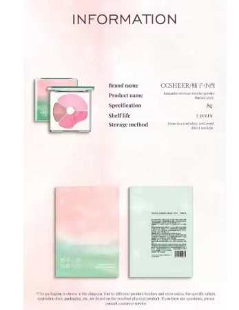 Tri-Color Blush Palette Astringent Color Expanding Shrink Blush Highlighting Finishing Trio Creamy Apricot Makeup