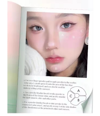 Tri-Color Blush Palette Astringent Color Expanding Shrink Blush Highlighting Finishing Trio Creamy Apricot Makeup