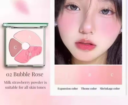 Tri-Color Blush Palette Astringent Color Expanding Shrink Blush Highlighting Finishing Trio Creamy Apricot Makeup