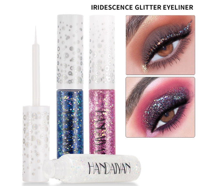 6 Colors Shiny Eye Liners Cosmetics For Women Pigment Silver Rose Gold Color Glitter Liquid Eyeliner Metallic Colorful Makeup