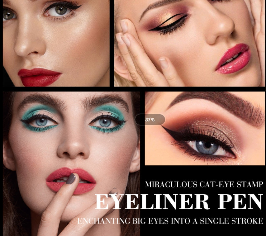 Eyeliner Stamp Black Liquid Eyeliner Pen Waterproof Fast Dry Double-ended Eye Liner Pencil Make-up for Women Cosmetics