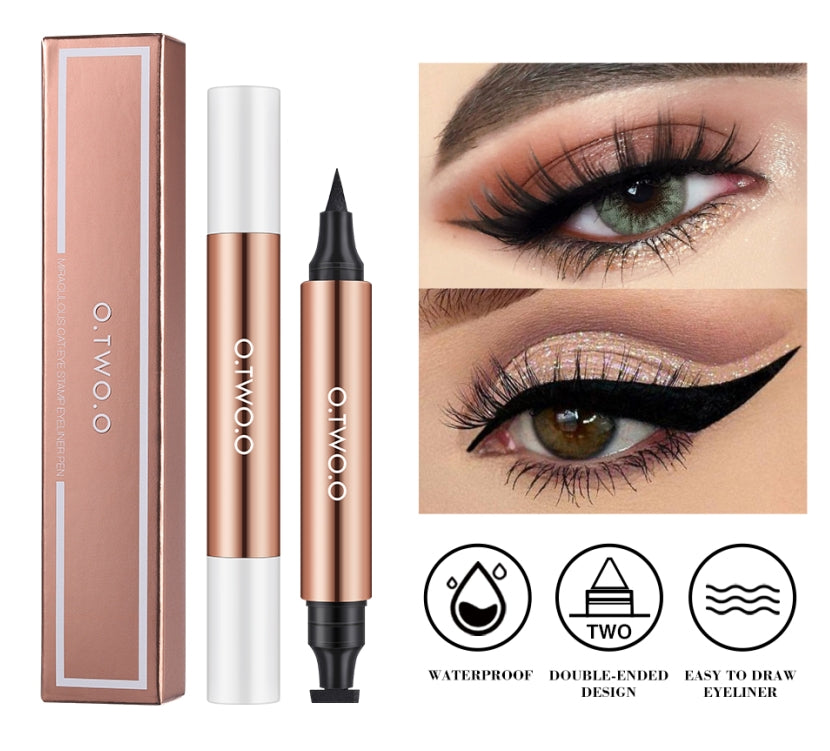 Eyeliner Stamp Black Liquid Eyeliner Pen Waterproof Fast Dry Double-ended Eye Liner Pencil Make-up for Women Cosmetics