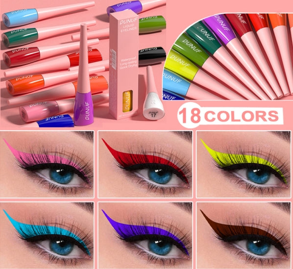 Matte Dark Green Liquid Eyeliner Pencil Waterproof Makeup Colorful Liquid Eye Liner Ultra-thin Long-Lasting Quick-Dry Eye Liner