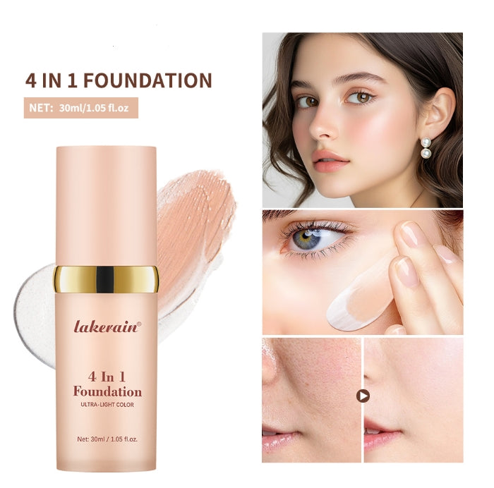 Color Changing Foundation 4 In 1 Moisturizer Longwearing Waterproof Concealer Even Skin Toning Sunscreen Spf 30 Whitening Makeup