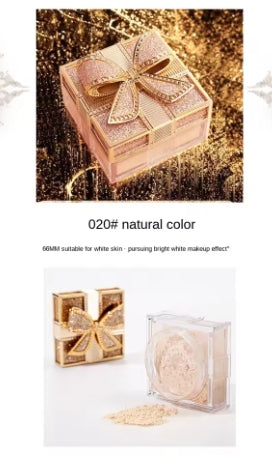 2 Colors Makeup Loose Powder Transparent Finishing Powder Waterproof Cosmetic Puff For Face Finish Setting With Puff