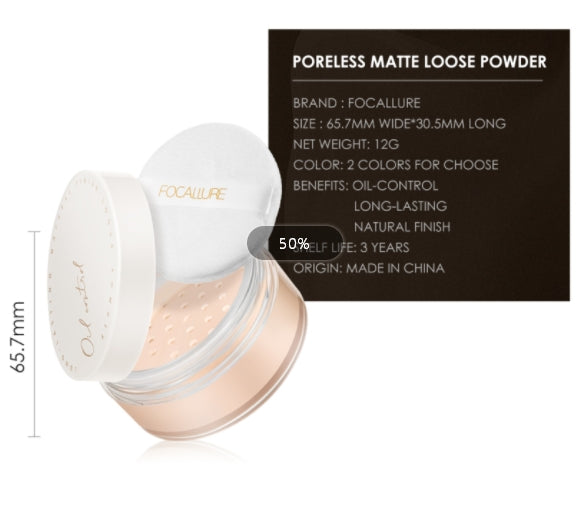 2 Colors Natural Smooth Loose Powder Makeup Oil-Control Concealer Brighten Cosmetics Face lasting Setting Powder