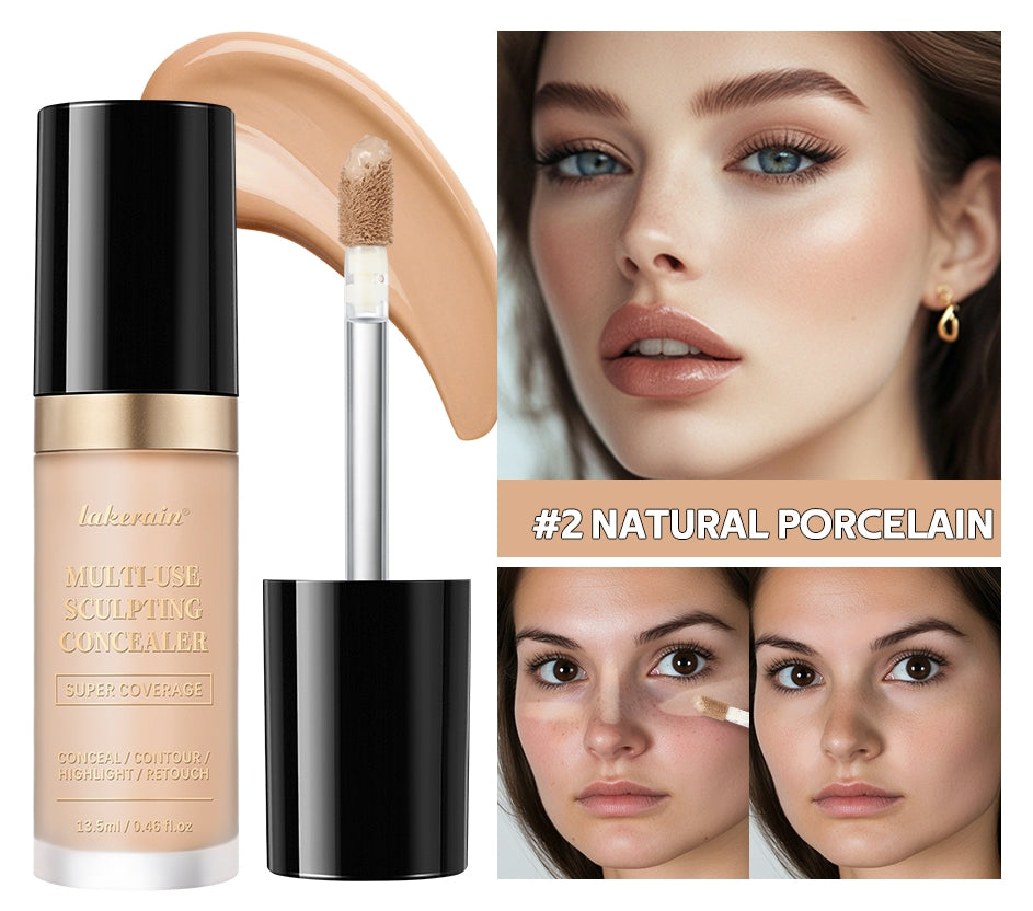 Super Coverage Concealer Multi-Use Cream Oil Free Long Lasting Hydrating Cover Contour Highlight and Retouch Face Makeup