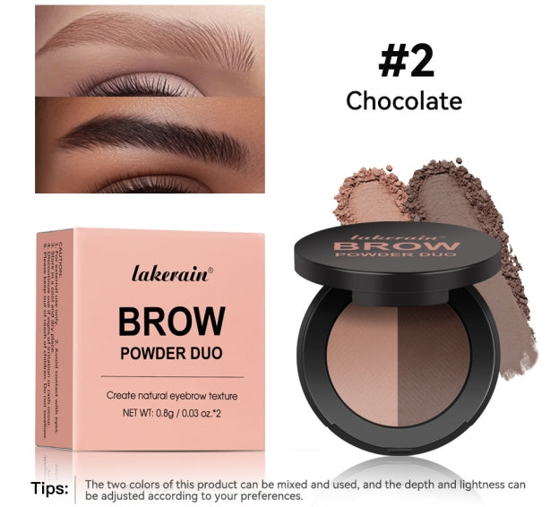 Dual-color Eyebrow Powder Ash Brown Contour Shadow Three-dimensional Eyebrow Shape Waterproof Natural Compact Powder Palette