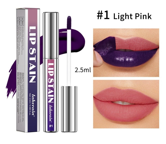 Silver Tube Peel Off Tattoo Lipgloss Waterproof Liquid Matte Lip Tint RosePink Tear-off Lip Stain Non Stick Cup Quick Dry Makeup