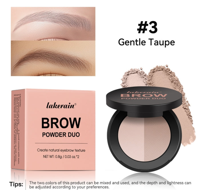 Dual-color Eyebrow Powder Ash Brown Contour Shadow Three-dimensional Eyebrow Shape Waterproof Natural Compact Powder Palette