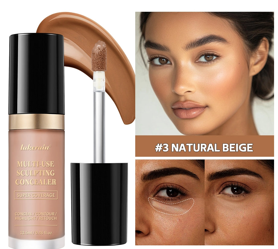 Super Coverage Concealer Multi-Use Cream Oil Free Long Lasting Hydrating Cover Contour Highlight and Retouch Face Makeup