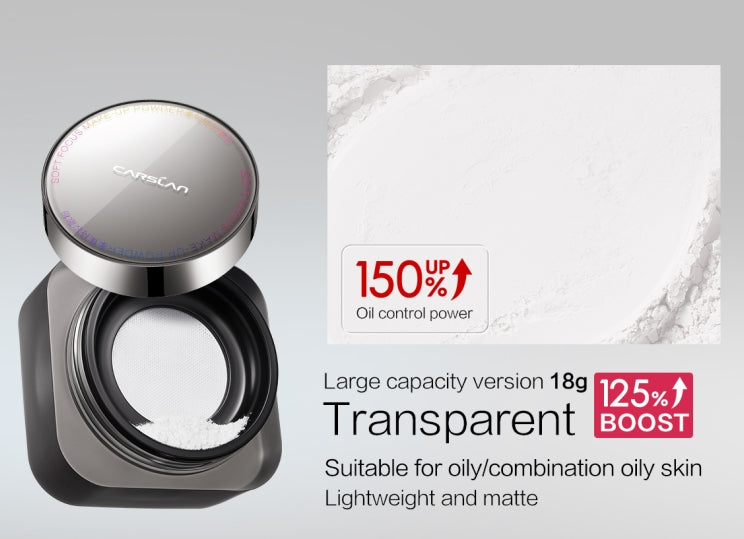 Black Magnetic Translucent Loose Setting Powder Makeup Waterproof Long Lasting Matte Oil Control Finishing Face Powder