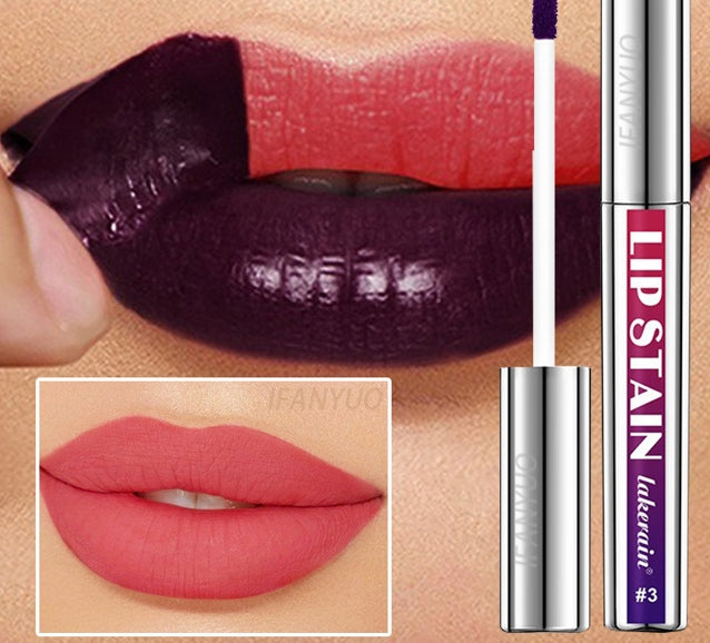 Silver Tube Peel Off Tattoo Lipgloss Waterproof Liquid Matte Lip Tint RosePink Tear-off Lip Stain Non Stick Cup Quick Dry Makeup