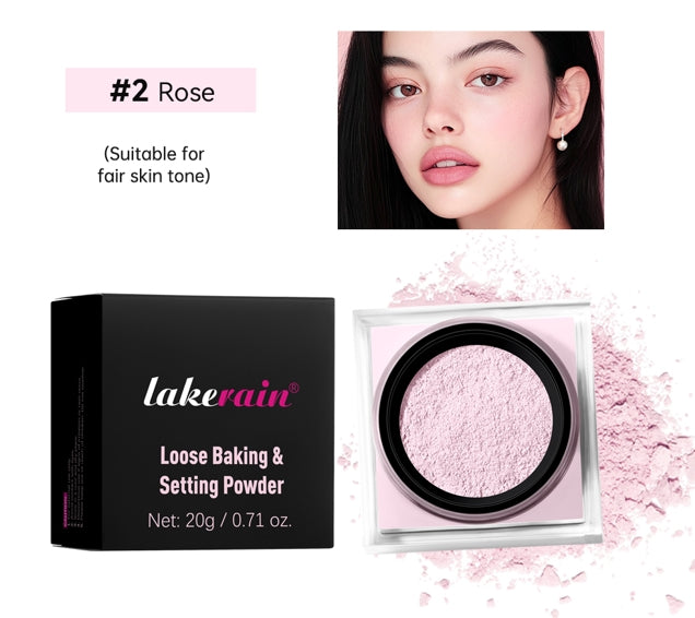 Loose Baking&Setting Powder Long Lasting Oil Control Natural Face Matte Waterproof BrighTening Loose Powder Makeup Cosmetics