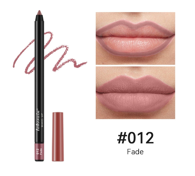 12 Colors Matte Lipliner Pencil Red Contour Tint Lipstick Waterproof Long Lasting Non-stick Cup Moisturising Lips Makeup