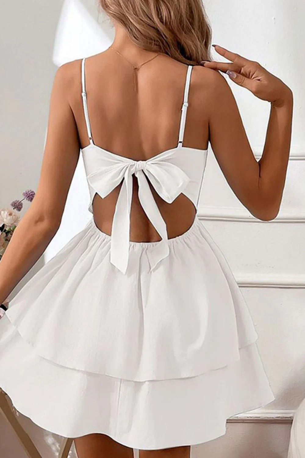 Simple Spaghetti Straps Back Homecoming Dresses