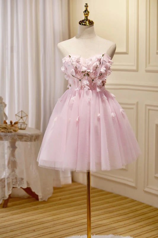 A-line Tulle Short Homecoming Dress