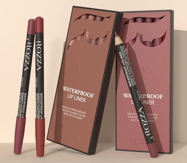 Waterproof Lip Liner Pencil Set, Weightless Precise Liner with Super Soft Blendable Texture Matte Soft