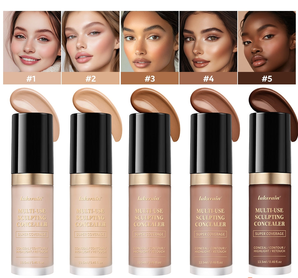 Super Coverage Concealer Multi-Use Cream Oil Free Long Lasting Hydrating Cover Contour Highlight and Retouch Face Makeup