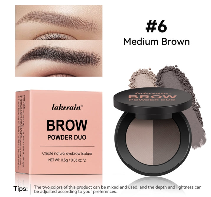 Dual-color Eyebrow Powder Ash Brown Contour Shadow Three-dimensional Eyebrow Shape Waterproof Natural Compact Powder Palette