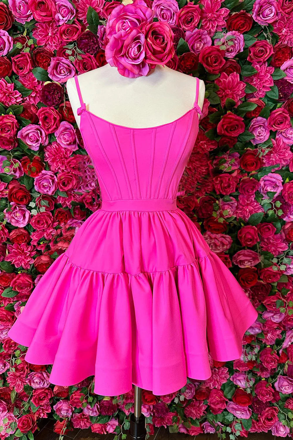 A-line Lace-Up Homecoming Dress