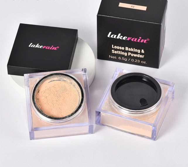 Loose Baking&Setting Powder Long Lasting Oil Control Natural Face Matte Waterproof BrighTening Loose Powder Makeup Cosmetics