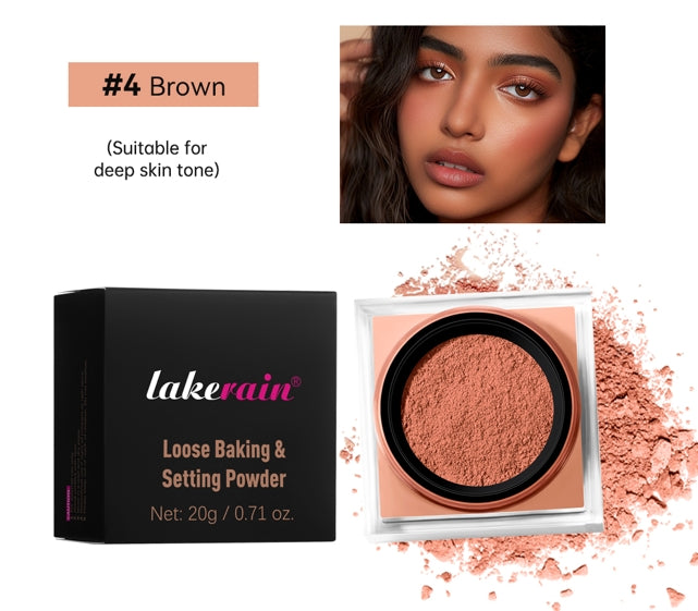 Loose Baking&Setting Powder Long Lasting Oil Control Natural Face Matte Waterproof BrighTening Loose Powder Makeup Cosmetics