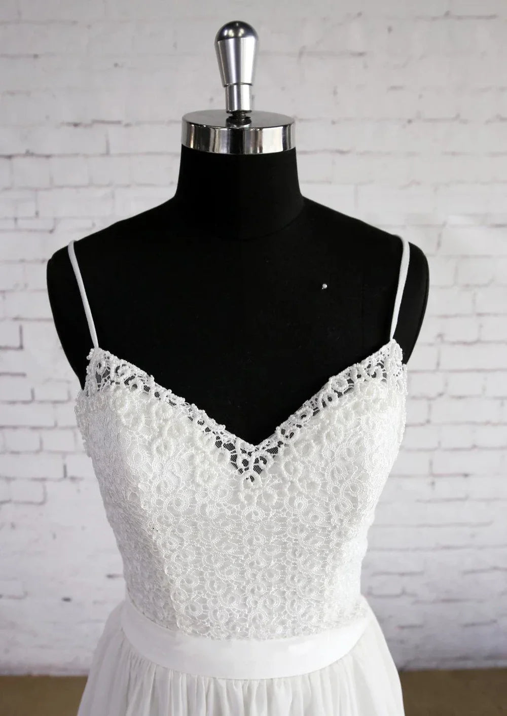 A-Line Lace Chiffon Wedding Dress
