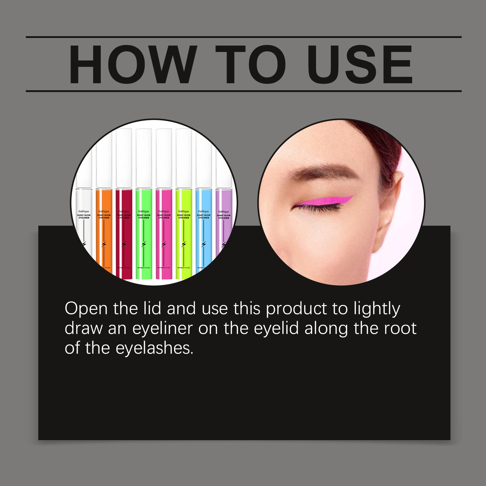 Multi Color Neon Eyeliner Liquid Set Lasting Eye Makeup Prevent Fading Waterproof Sweatproof Shiny Glow Eyeliner