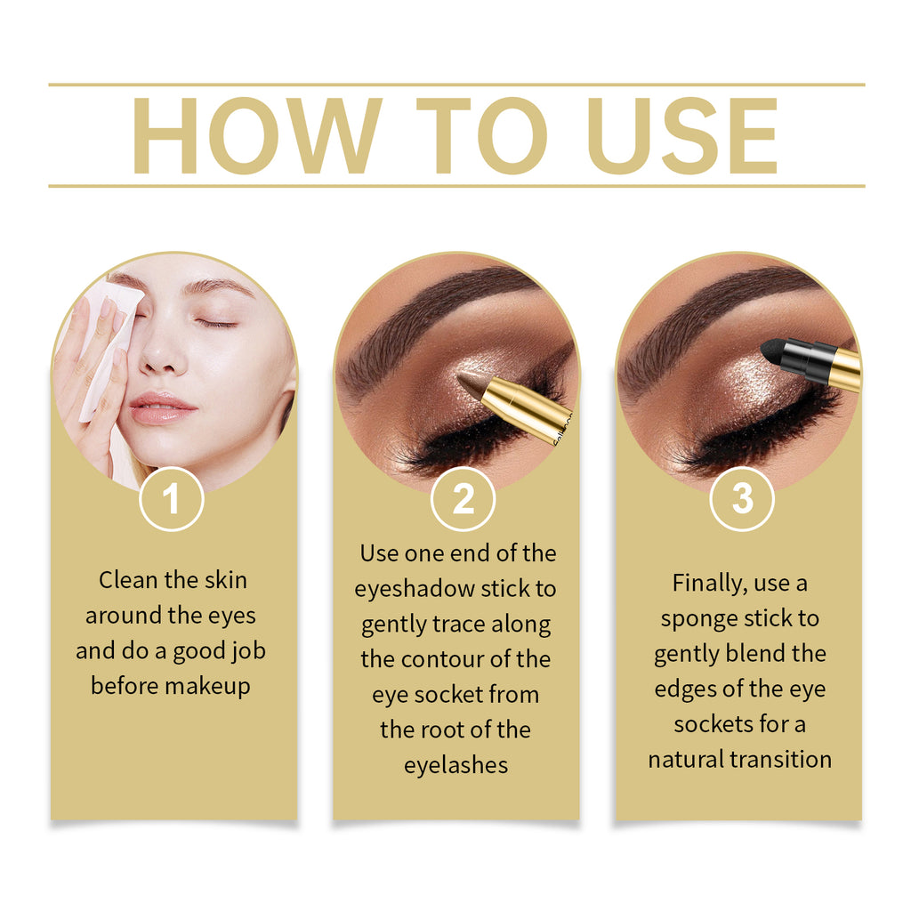 Double Head Eyeshadow Pencil Lasting Eye Makeup Non-sticky Smoothing Shiny Enhance Color Good Cover Eyeshadow