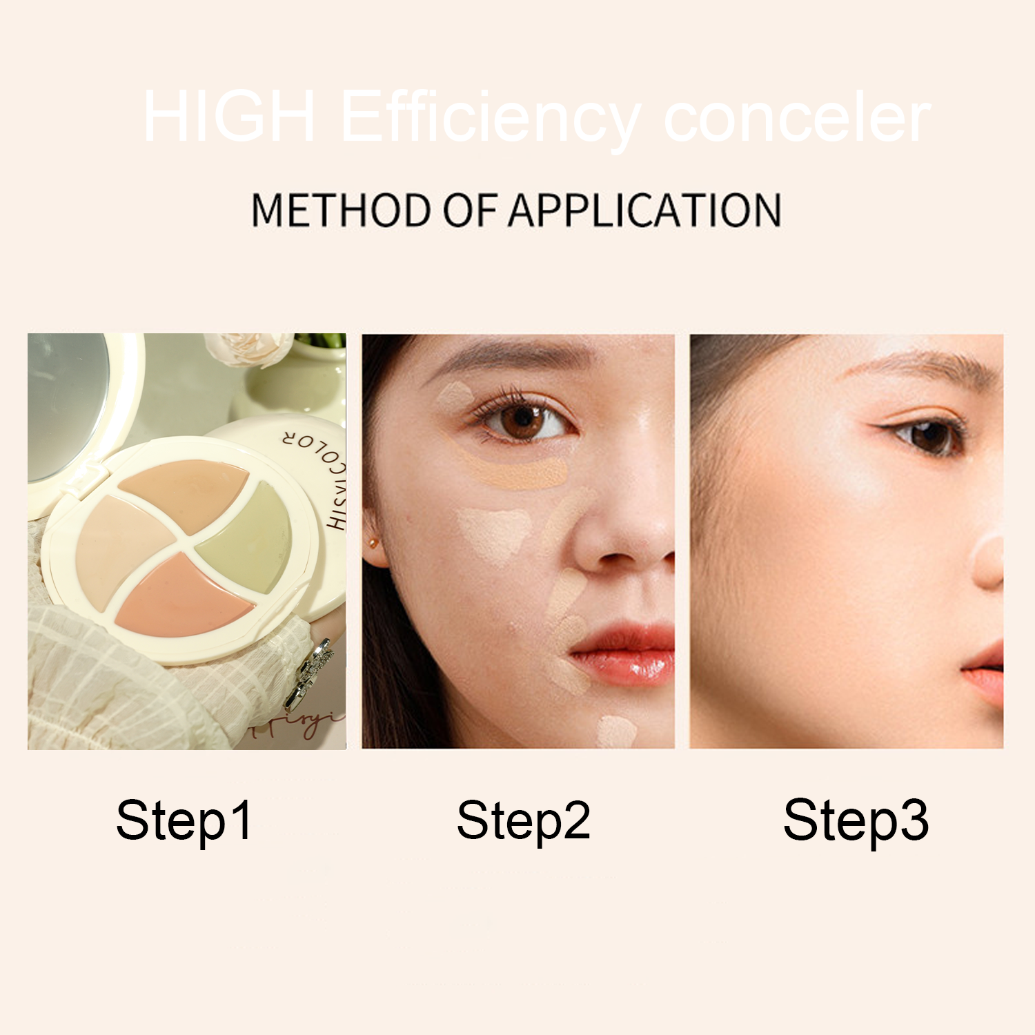 Four-Color Concealer Cream Moisturizing Concealer for Dark Circles,Brightening,Multi-Color Contouring,Foundation Cream