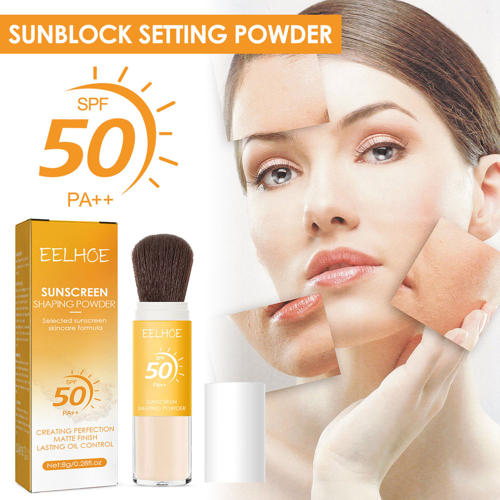 8g Spf50 Sunscreen Loose Powder Makeup Setting Matte Face Waterproof Invisible Pores Lasting Sunblock Setting Powder