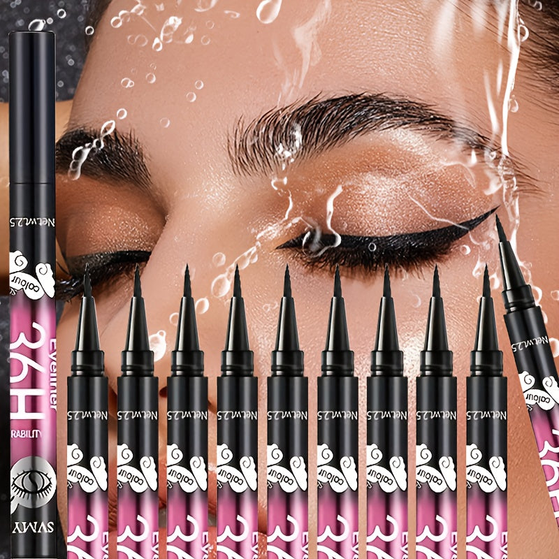 5/10pcs Black waterproof and sweat-proof eyeliner pencil set  long-lasting and non-smudging beginners perfect gift for beginners