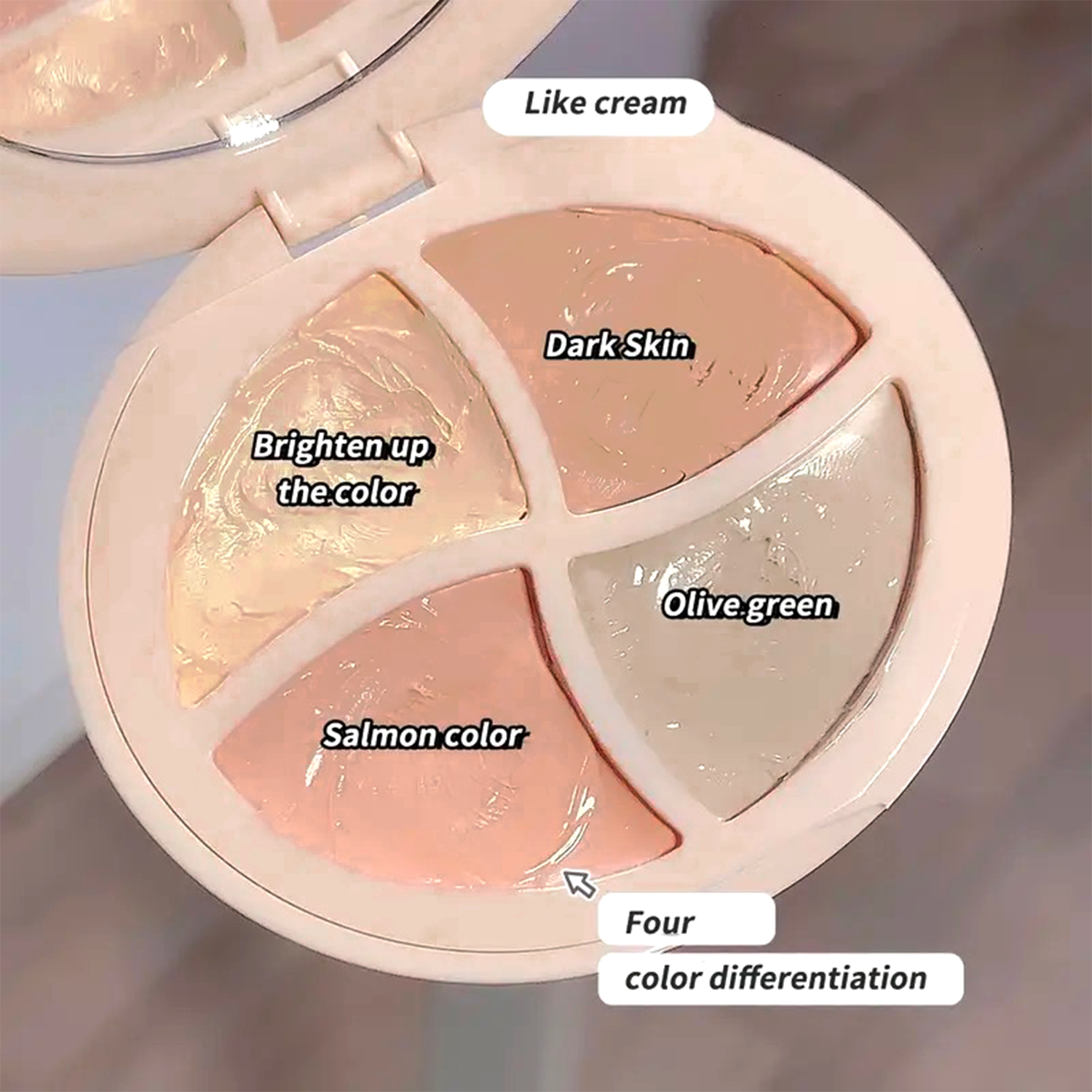 Four-Color Concealer Cream Moisturizing Concealer for Dark Circles,Brightening,Multi-Color Contouring,Foundation Cream