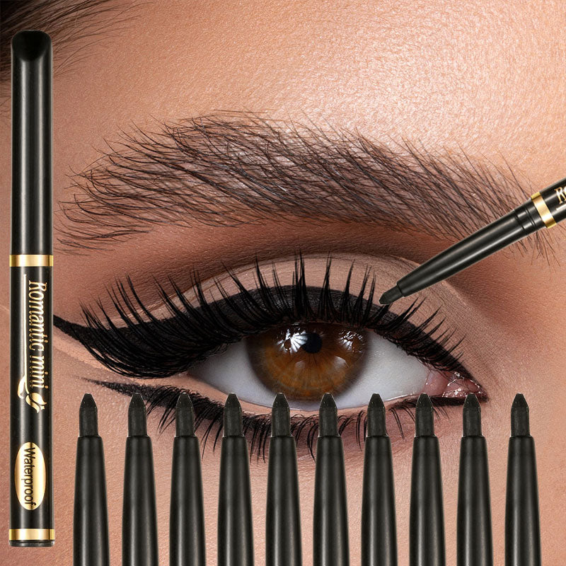 10PCS Black Eyeliner Pencils - Waterproof Smudge-Proof Sweatproof Long-Lasting Gel Liner with Easy Twist-Up Application