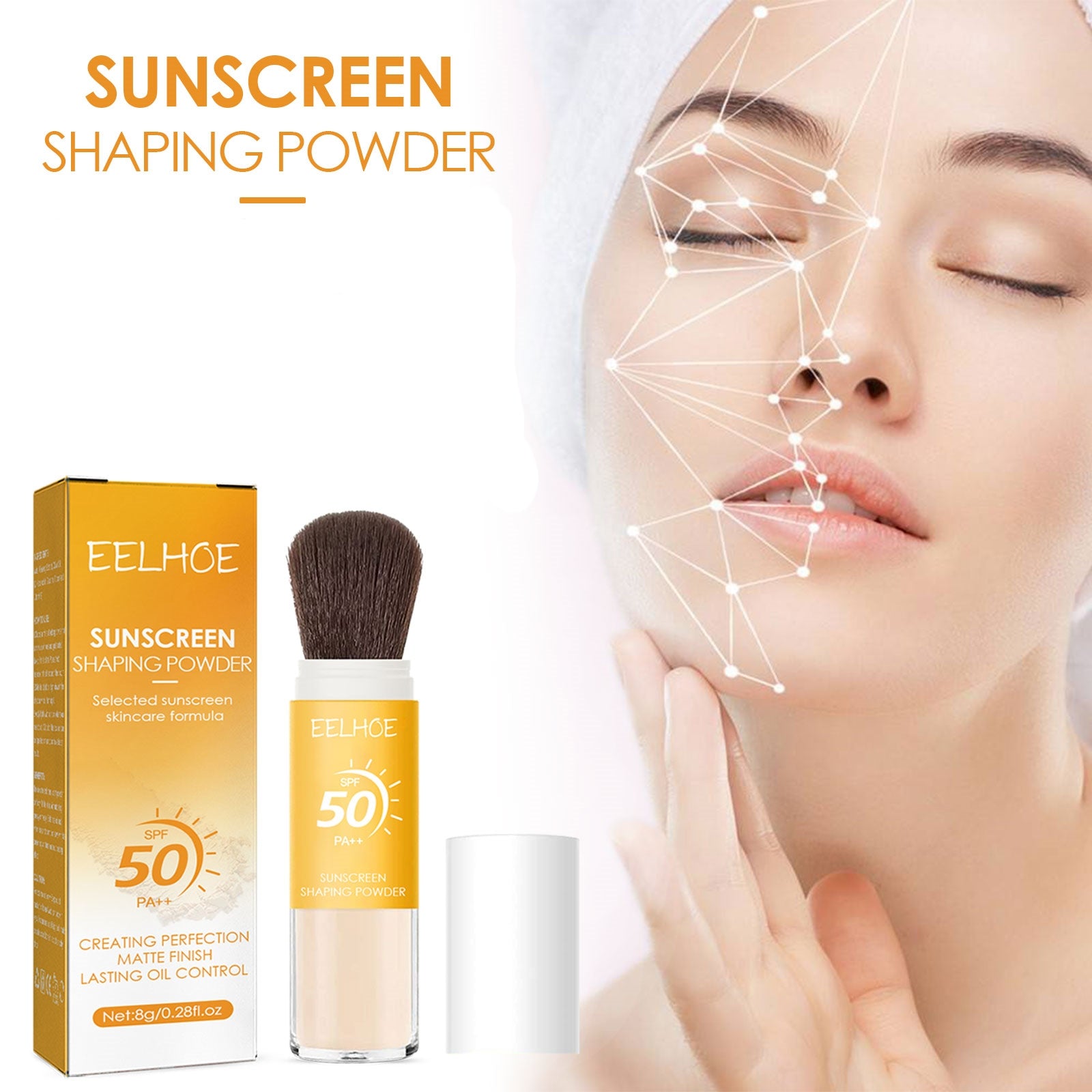 8g Spf50 Sunscreen Loose Powder Makeup Setting Matte Face Waterproof Invisible Pores Lasting Sunblock Setting Powder