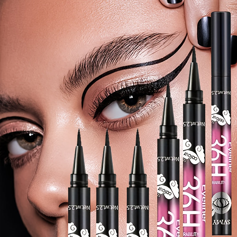 5/10pcs Black waterproof and sweat-proof eyeliner pencil set  long-lasting and non-smudging beginners perfect gift for beginners