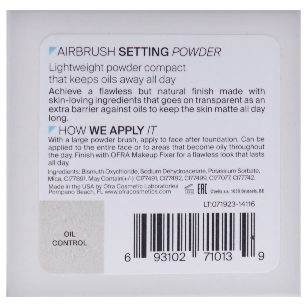Airbrush Setting Powder - Oil Control by Ofra for Women - 0.21 oz Powder