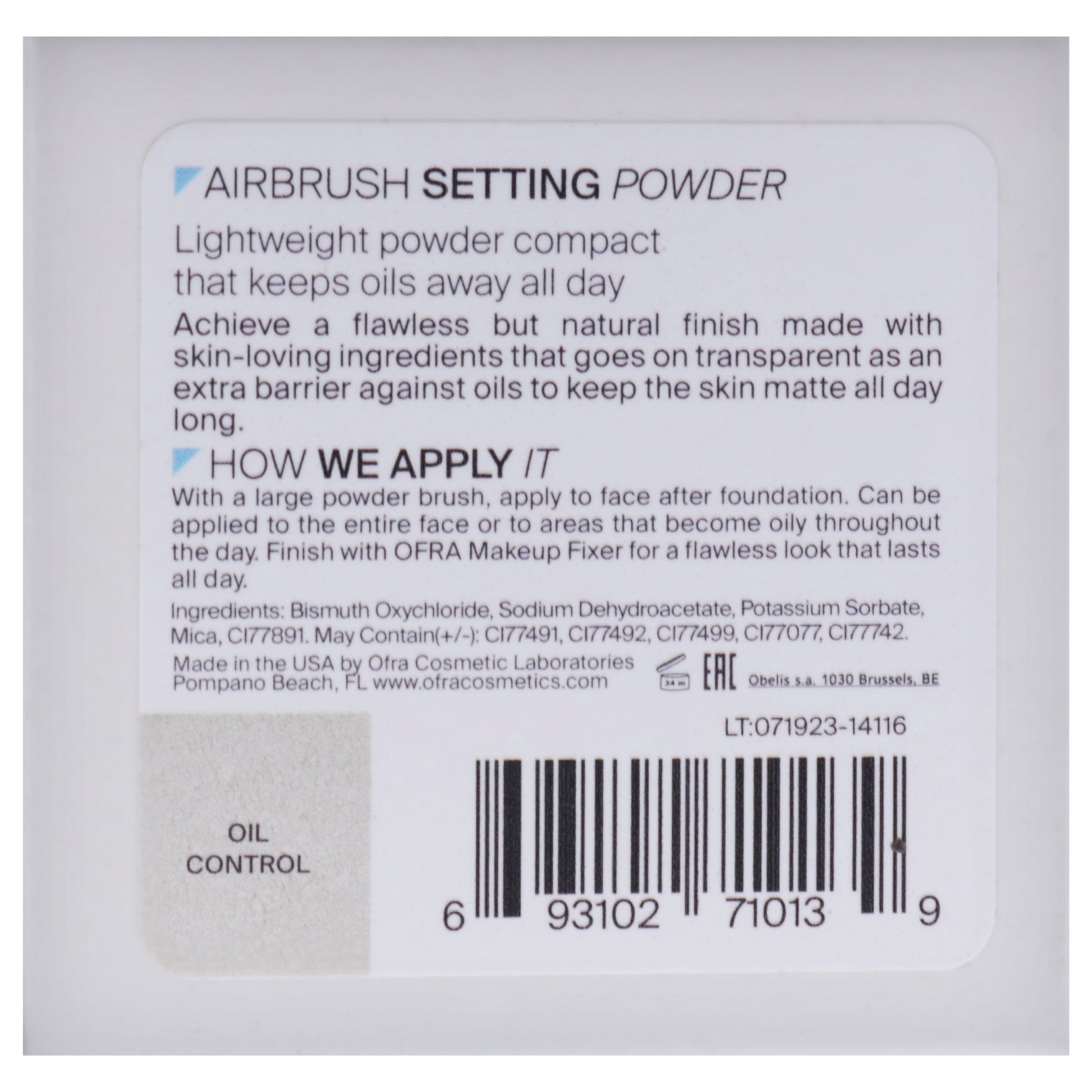 Airbrush Setting Powder - Oil Control by Ofra for Women - 0.21 oz Powder