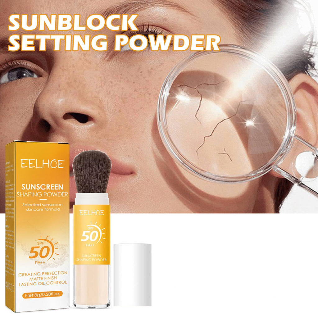 8g Spf50 Sunscreen Loose Powder Makeup Setting Matte Face Waterproof Invisible Pores Lasting Sunblock Setting Powder
