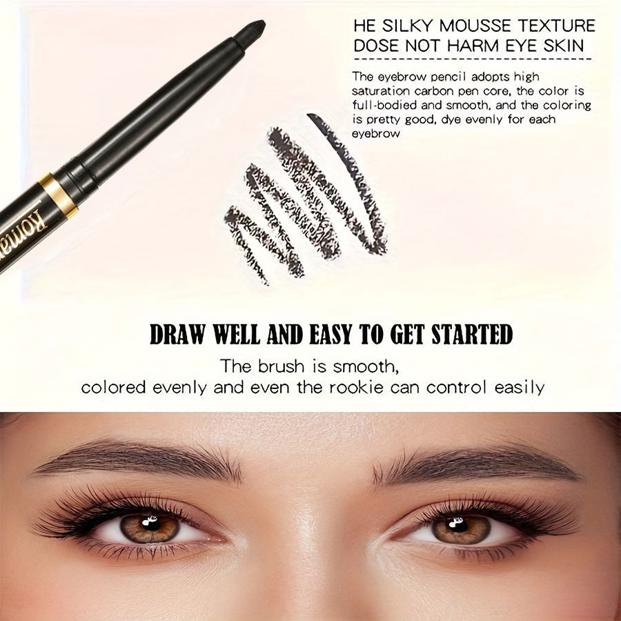 10PCS Black Eyeliner Pencils - Waterproof Smudge-Proof Sweatproof Long-Lasting Gel Liner with Easy Twist-Up Application