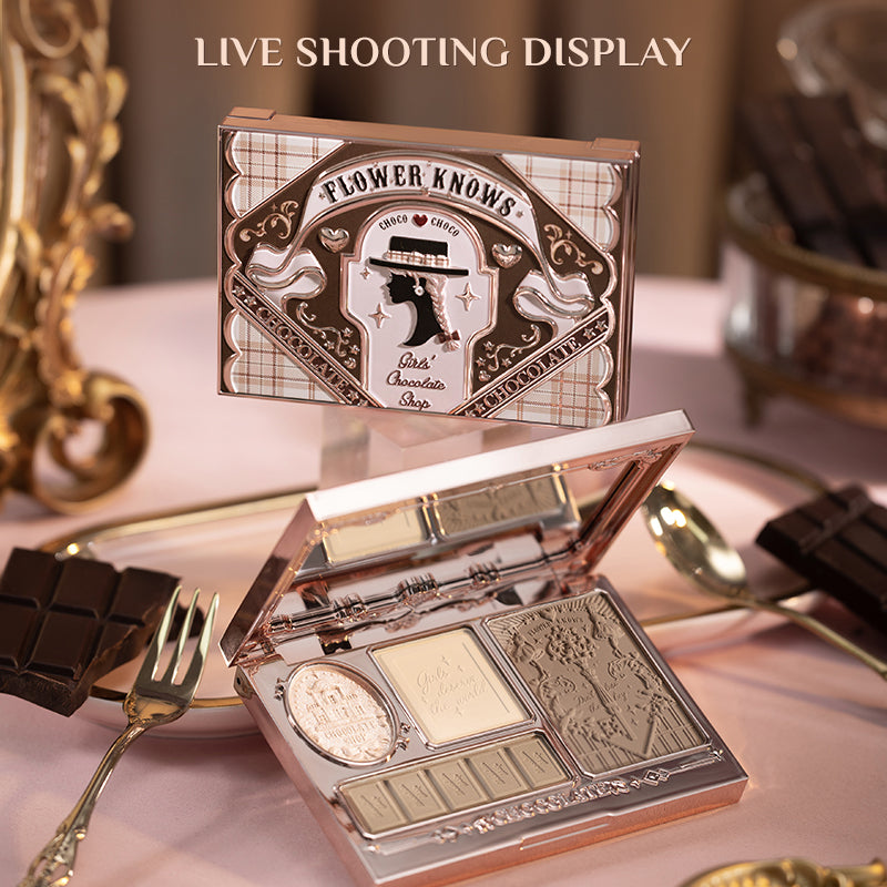 Flower Knows Highlighter & Contour 4-color Makeup 3D Bronzer Matte Contour Powder