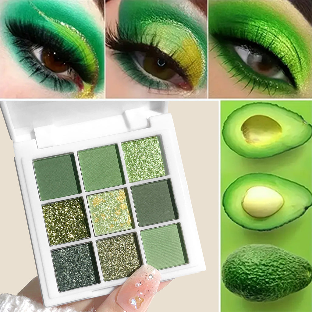 Korean Avocado Cream Eyeshadow Makeup – 9 Colors of Brightening & Shimmering Shades