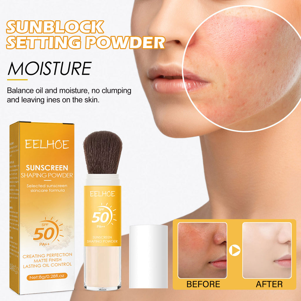 8g Spf50 Sunscreen Loose Powder Makeup Setting Matte Face Waterproof Invisible Pores Lasting Sunblock Setting Powder